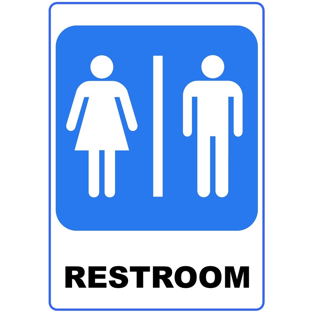 Laminated Signage For Cr Restroom Public Toilet 250mic 