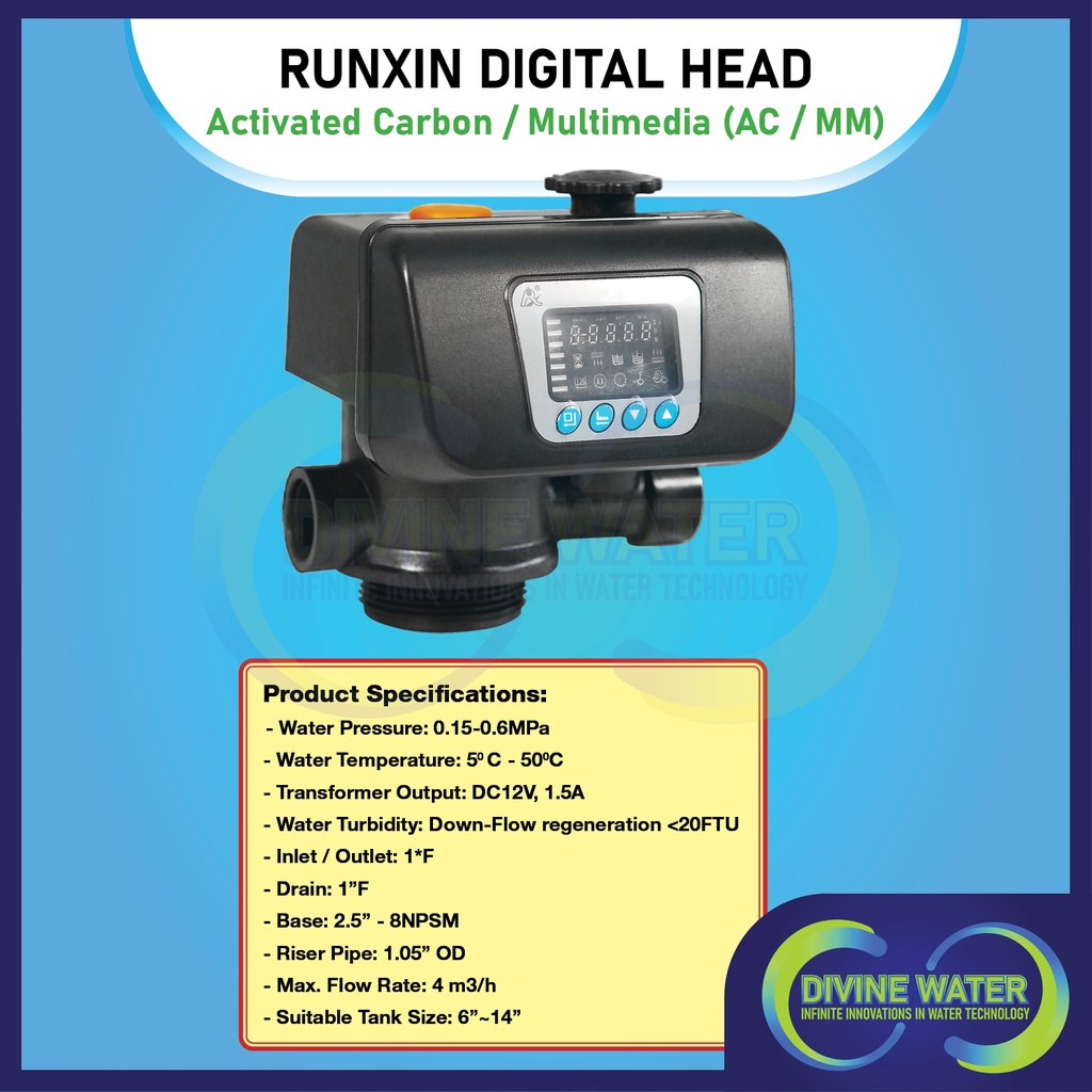 Auto-Digital Control Valve Head - AC/MM & Softener (Runxin) | Shopee ...