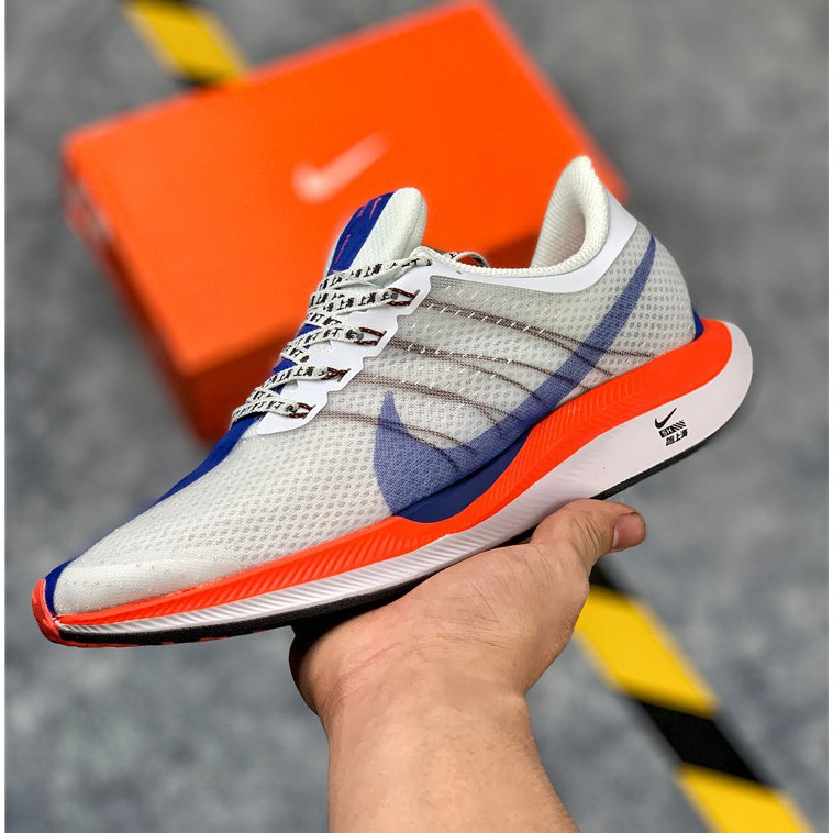 100% Original Nike Zoom Pegasus 35 Turbo Nike Lunar Blue/Grey sneaker Shoes  For Men and Women