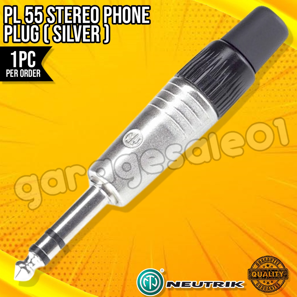 🟨NEUTRIK NP3C PL55 Stereo Phone Plug Connector (Silver)🟨 Shopee