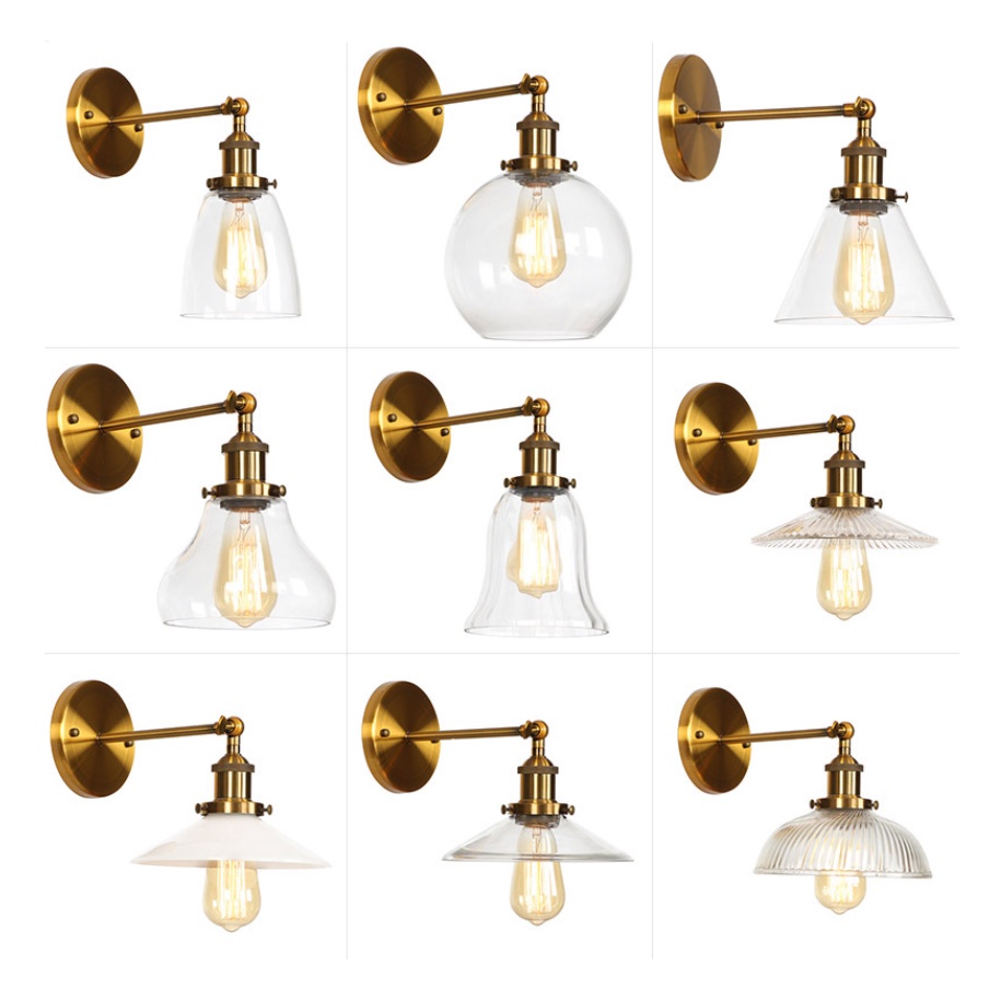 Nordic Modern American Simple Iron Wall Lamp Retro Industrial Style ...
