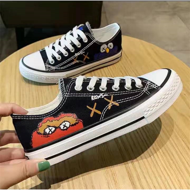 New Korean Fashion converse Canvas Lowcut Kaws Shoes For Women Size