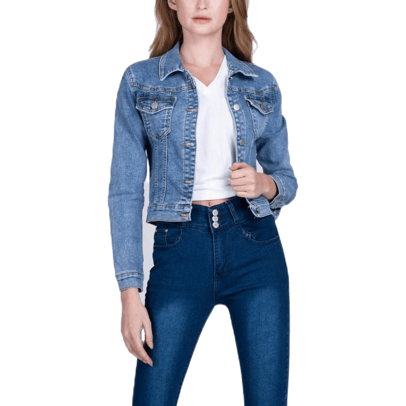 Denim Jacket For Ladies Strechable Size S M L Xl 2xl Shopee Philippines