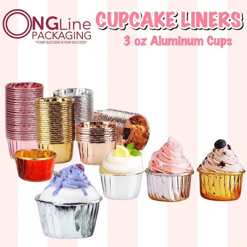 50 pcs. 3 oz Foil Baking Cups Aluminum Cups Cupcake Muffin Liners