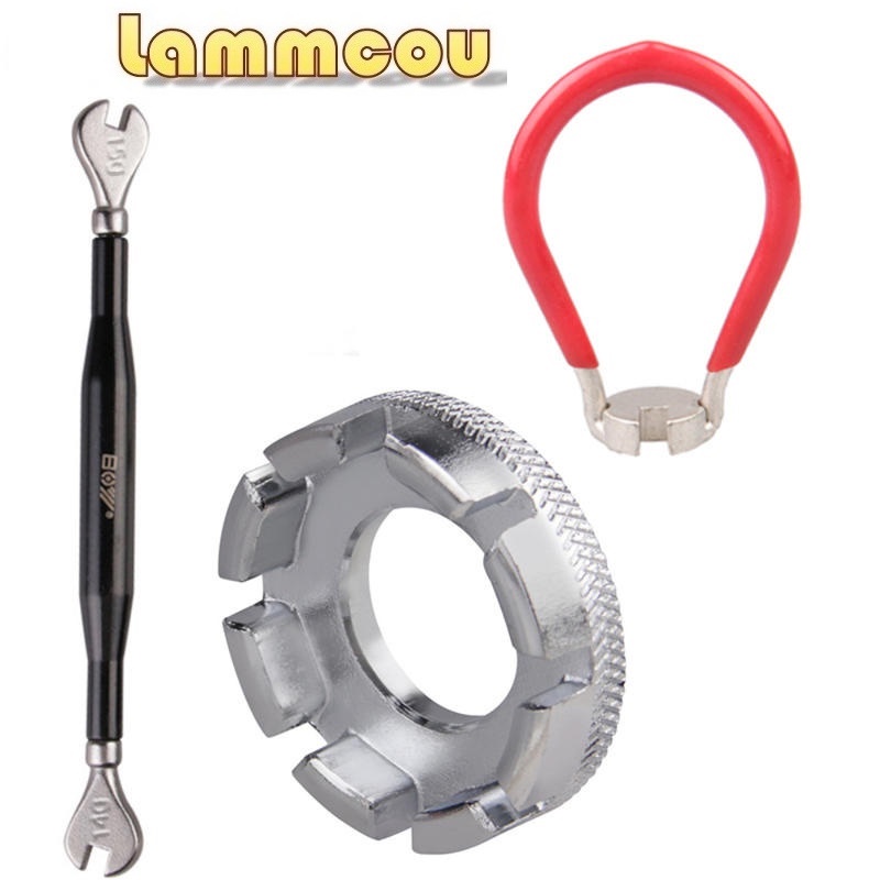 Lammcou 8Port ChromeMolybdenum Steel Mountain Bike Spoke Wrench Wheel