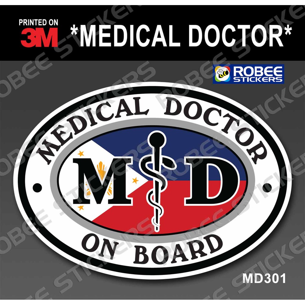MD Sticker Medical Doctor ON BOARD printed on 3M Material | Shopee ...