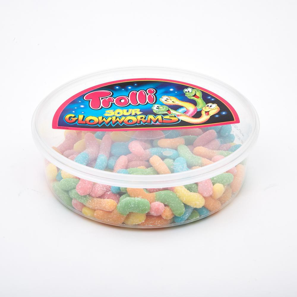 Trolli Sour Glow Worms Gummy Candy 500 g Resealable Tub 2025