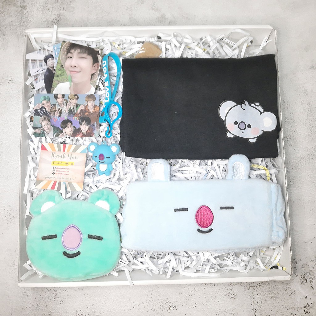 btsbts merch BT21 BTS Koya Mini Box Kpop Merch (TShirt,Turban, Pouch