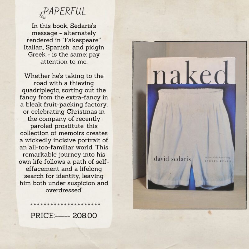 Naked By David Sedaris Hardbound Shopee Philippines