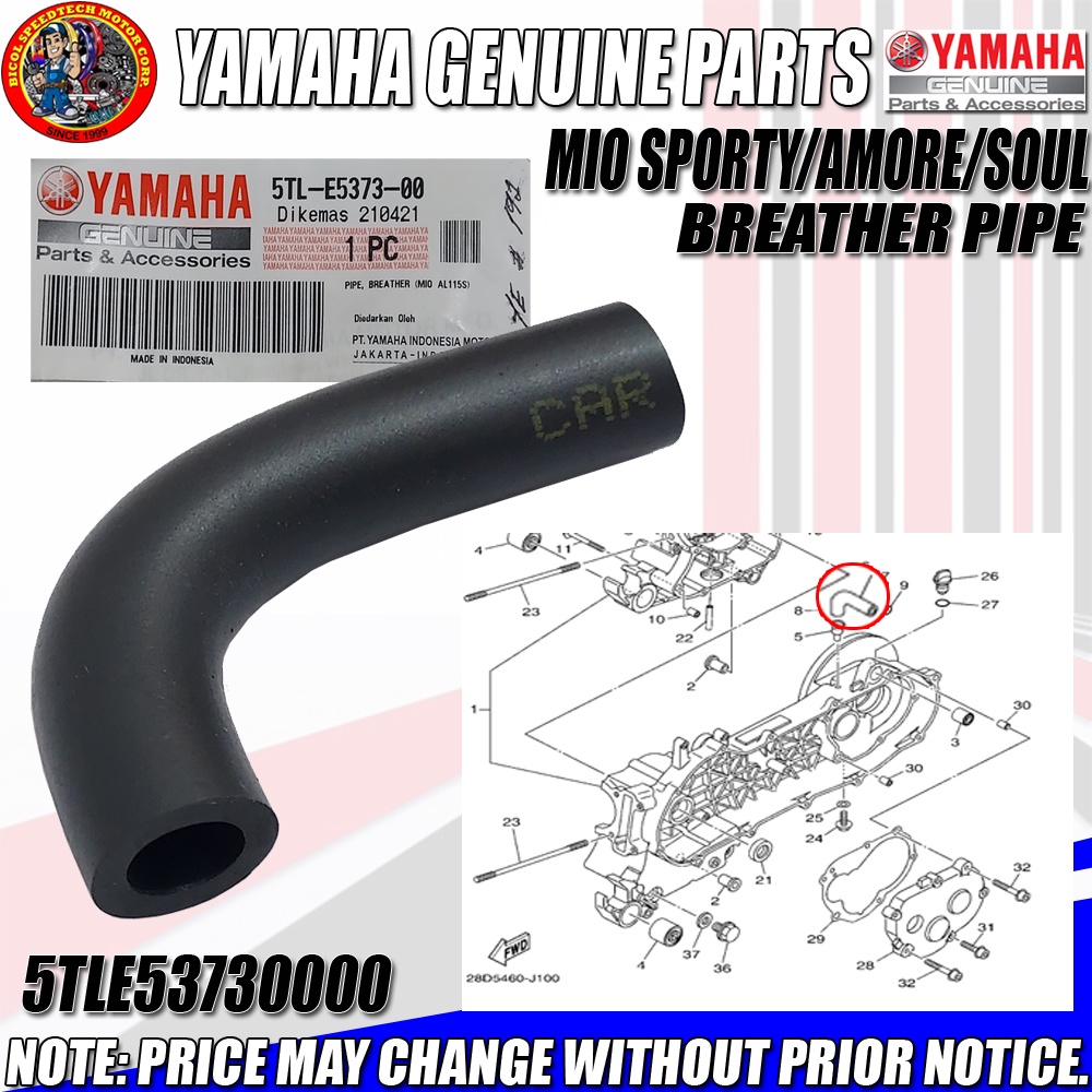 MIO SPORTY/AMORE/SOUL BREATHER PIPE (YGP) (GENUINE 5TLE537300) Shopee Philippines