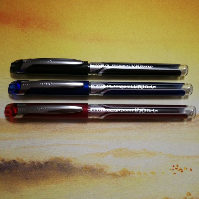 Pilot Hi-Tecpoint V10 Grip Set Of 3 Blueaa