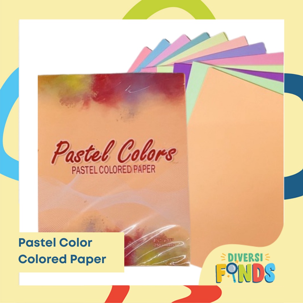 Pastel Colored Paper SHORT - 250 sheets per ream - assorted colors ...