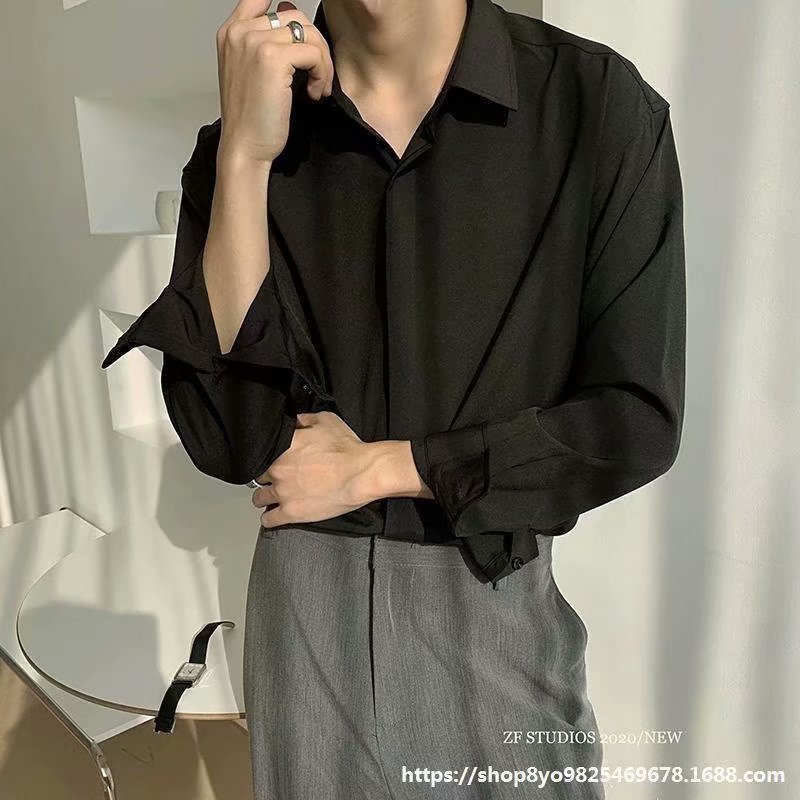 MOLLGE Summer Korean Style Ice Silk Oversized Shirt For Men