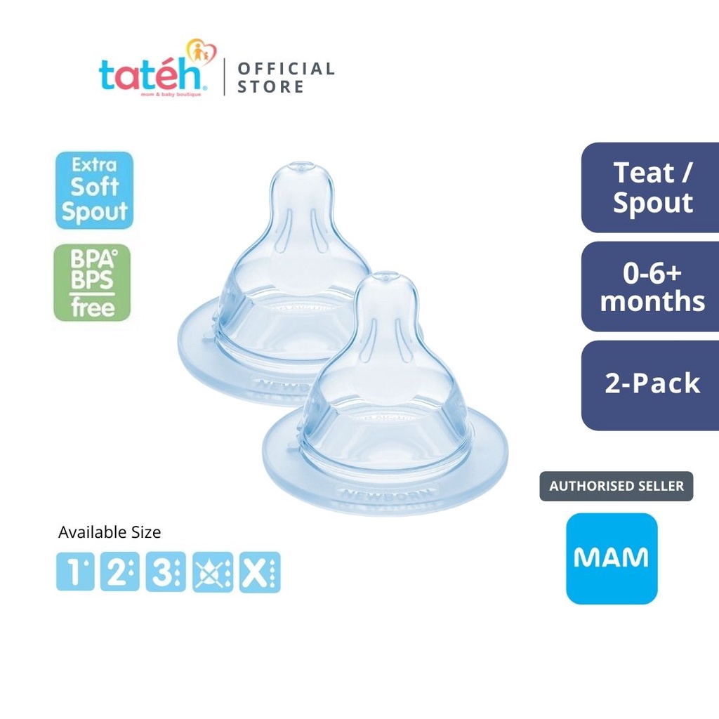 MAM Silicone Teat / Spout Slow / Medium / Fast / Extra Flow (2pack) Shopee Philippines