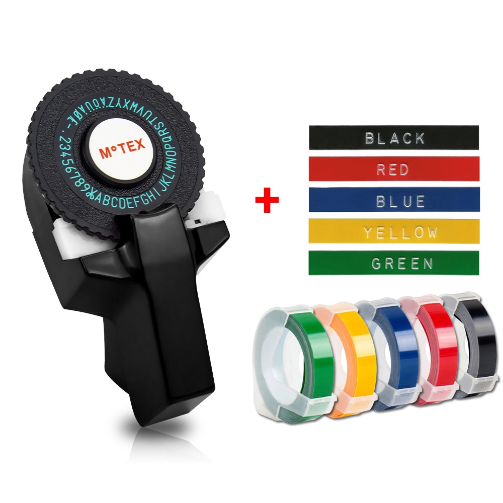 Multicolor Original Motex E101 Embossing Label Maker (with 5 refills ...