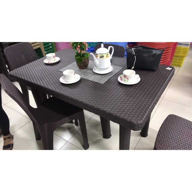 Jolly Rattan Plastic Table and Chairs Shopee Philippines