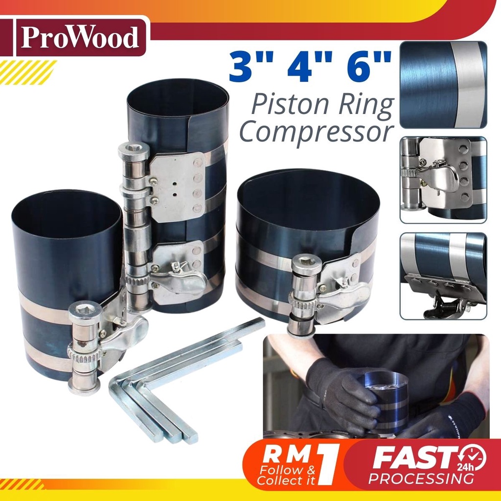 3 4 6 Universal Car Auto Engine Piston Ring Compressor Tool Installer ...
