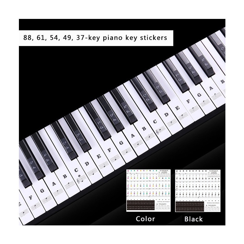 1Pcs Removable PVC Piano Sticker 54/61 88 Key Transparent Piano ...