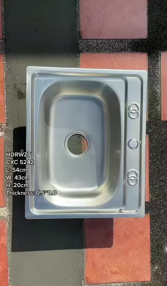 CXC 5242 Sus-304 Thick Stainless Steel Deep SingleKitchen Sink w/ Free ...
