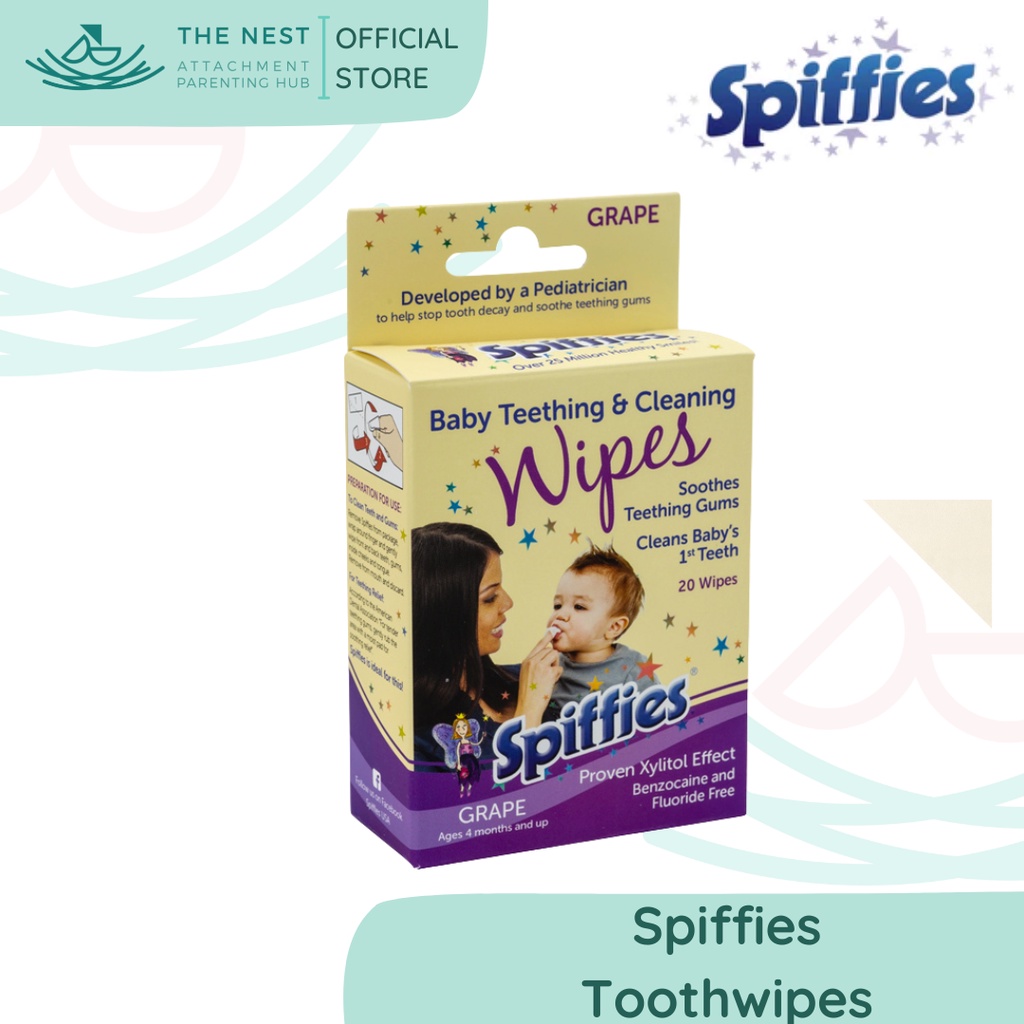 Spiffies Toothwipes Flouride-free | Shopee Philippines