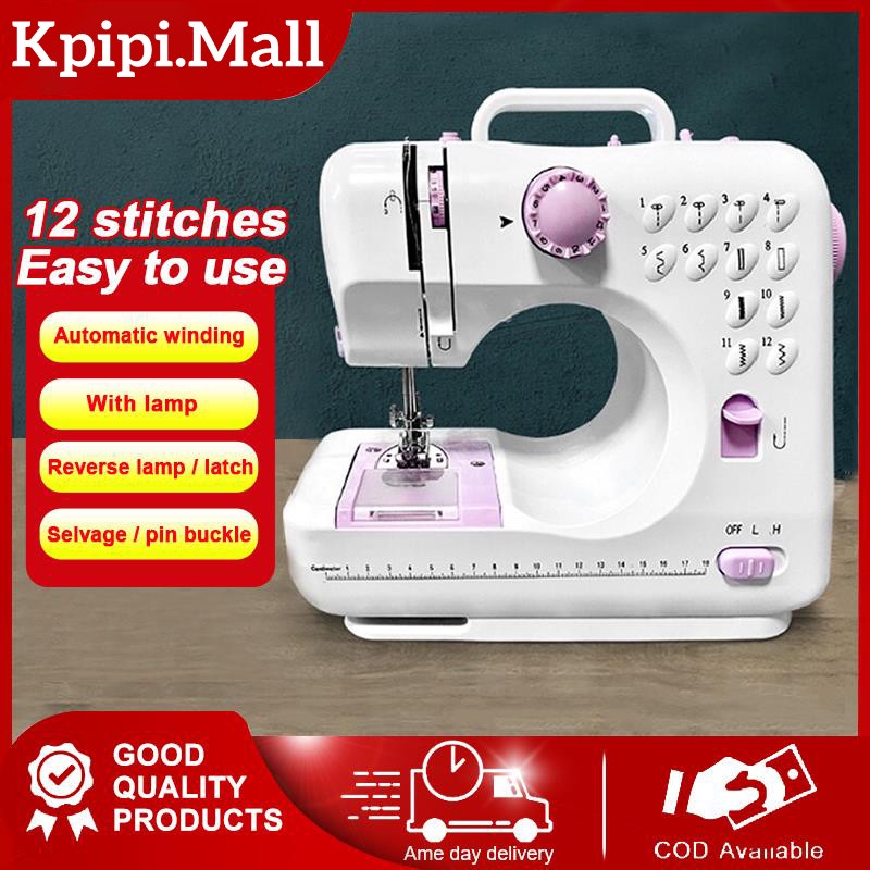 Portable Sewing Machine 12 Needle Multifunctional Home Electric Sewing Machine with Sewing Kit