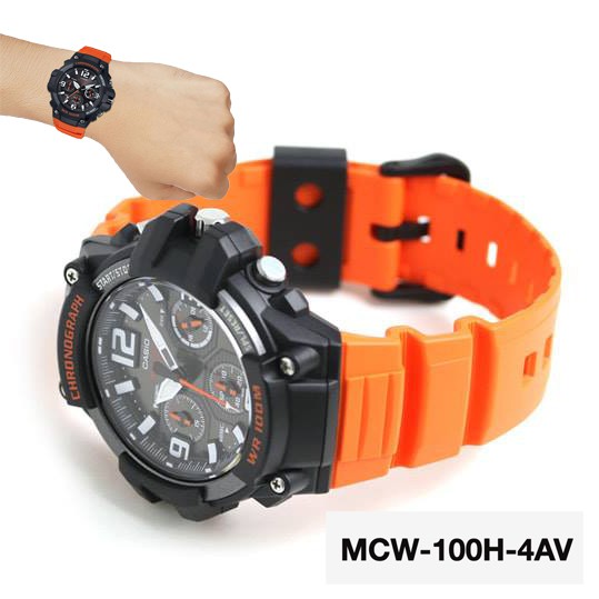 Casio Youth Series MCW-100H-4AVCF Chronograph Watch | Shopee