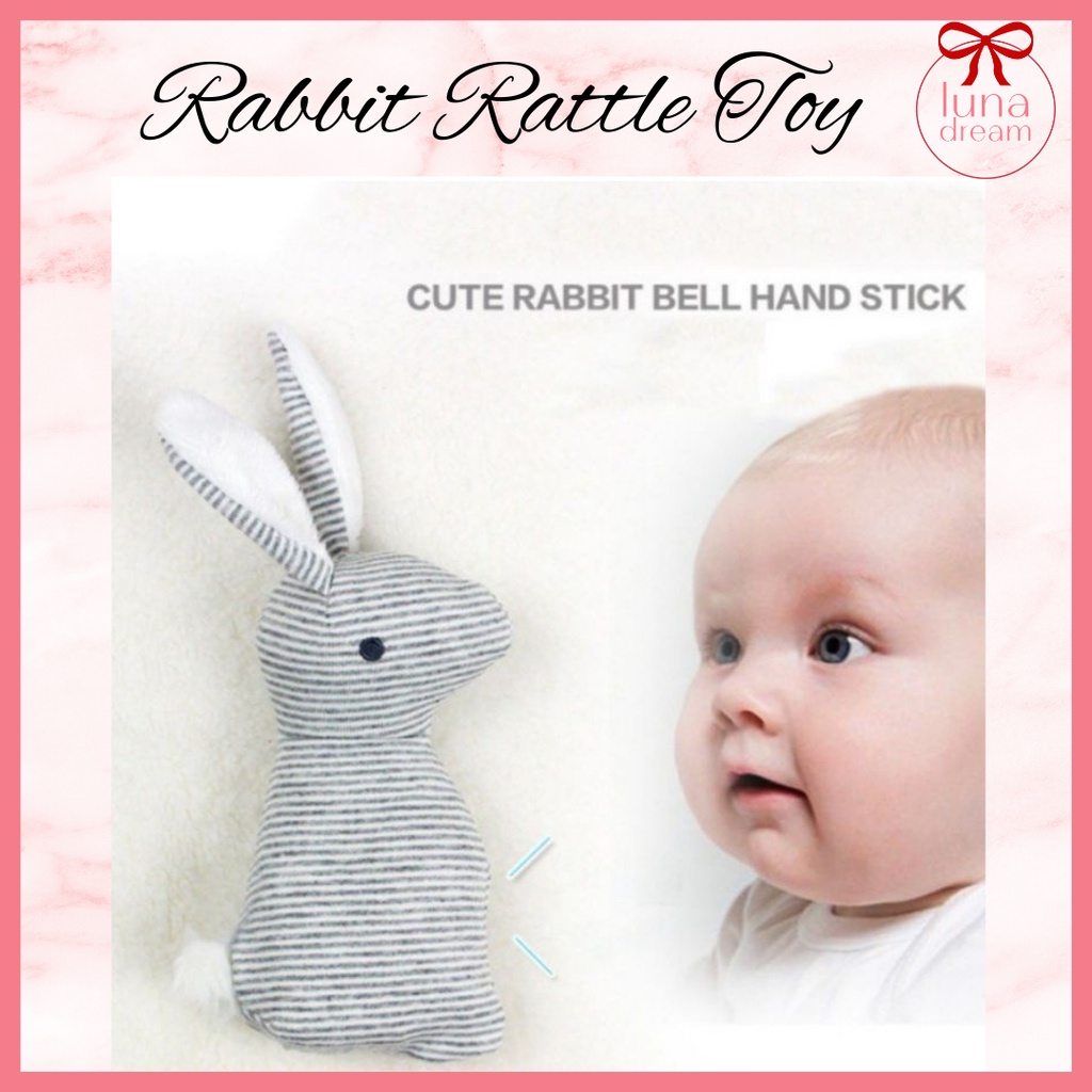 Baby Rattle Toys Cute Animal Rabbit Handbells Stuffed Toy With Sound ...