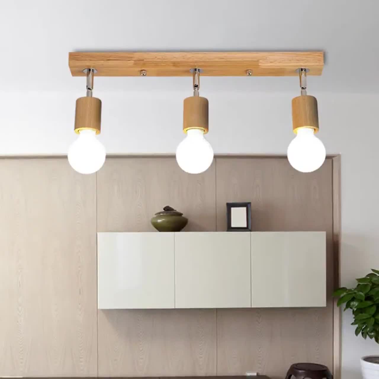 Nordic timber track light modern creative surface mounted led ceiling ...