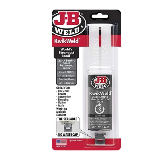 JB Weld KwikWeld QuickSetting Steel Reinforced Epoxy Dark Grey, 0.85