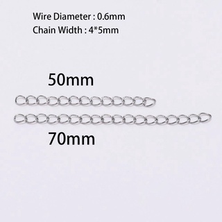 St Kunkka Stainless Steel Necklace Extension Chain Tail Extender Bracelet Chains For Jewelry