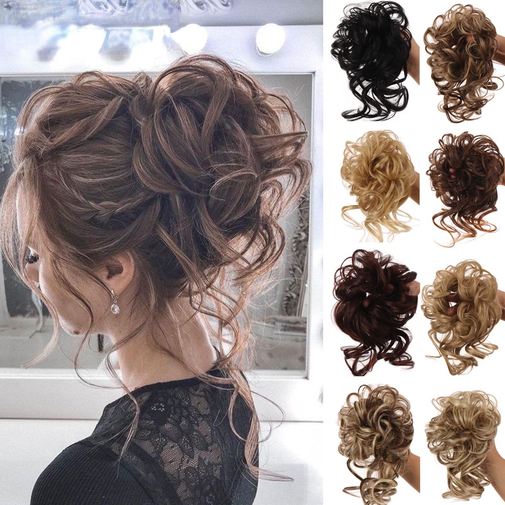 Synthetic Hair Bun Chignon Messy Curly Hair Wigs Fake Hair Pieces For Women Hairpins Black Brown Hair Extensions Hairpieces Shopee Philippines