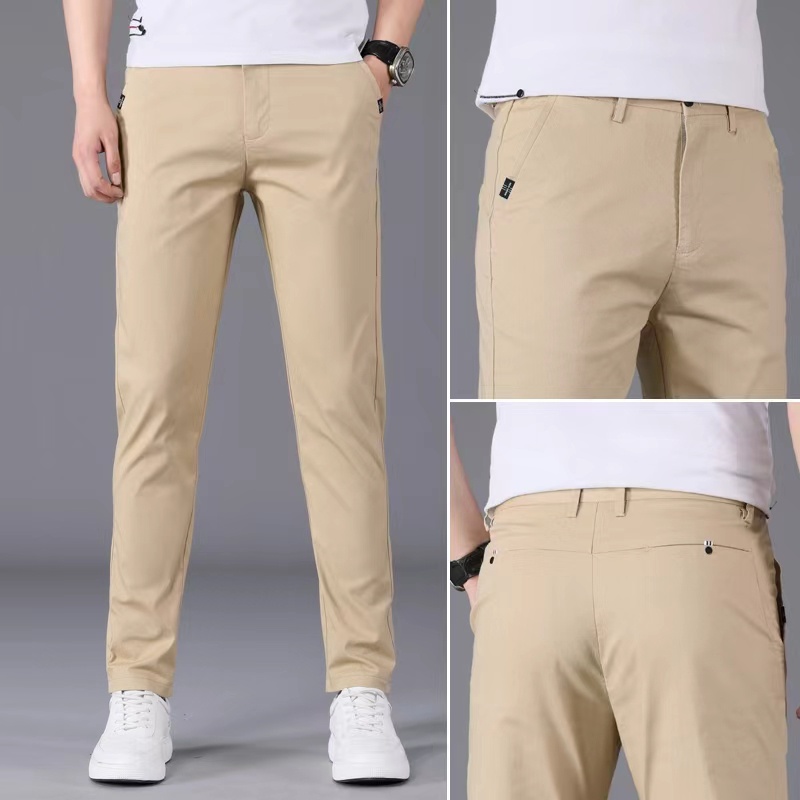 HUILISHI 28-34 size High Waist Straight men's fashion casual pants ...