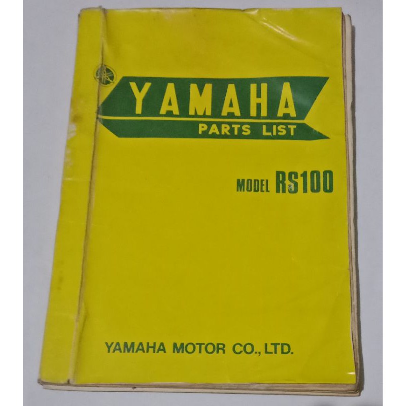 Parts catalog book Parts part catalogue yamaha RS 100 rs100 copy ...