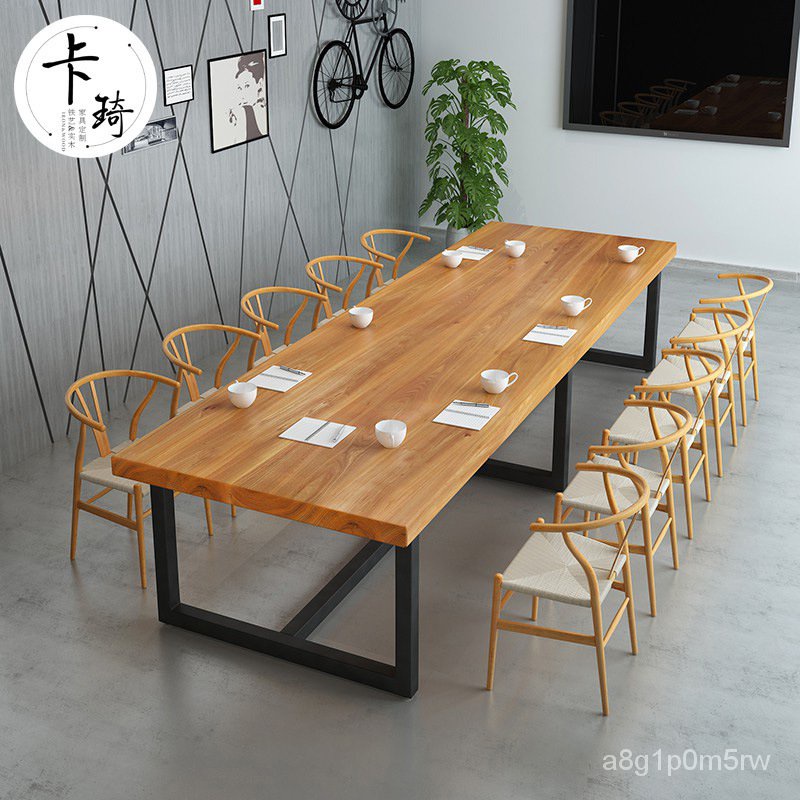 Nordic Solid Wood Desk Furniture Simple Negotiation Training Conference ...