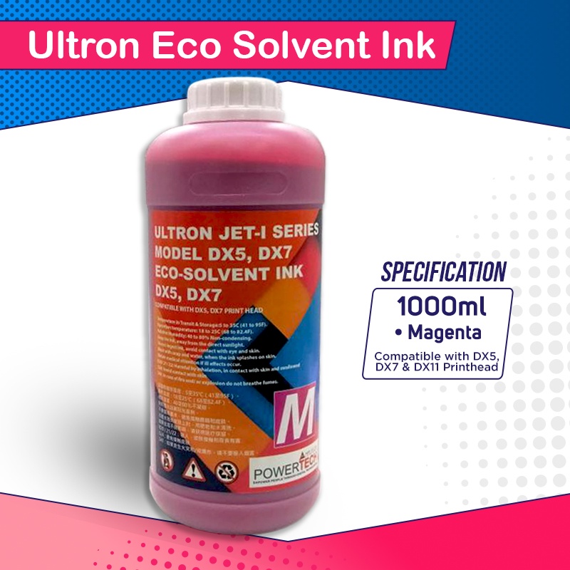 Ultron Eco Solvent Ink for EP DX5 / DX7 Printhead (1000ML) | Shopee ...