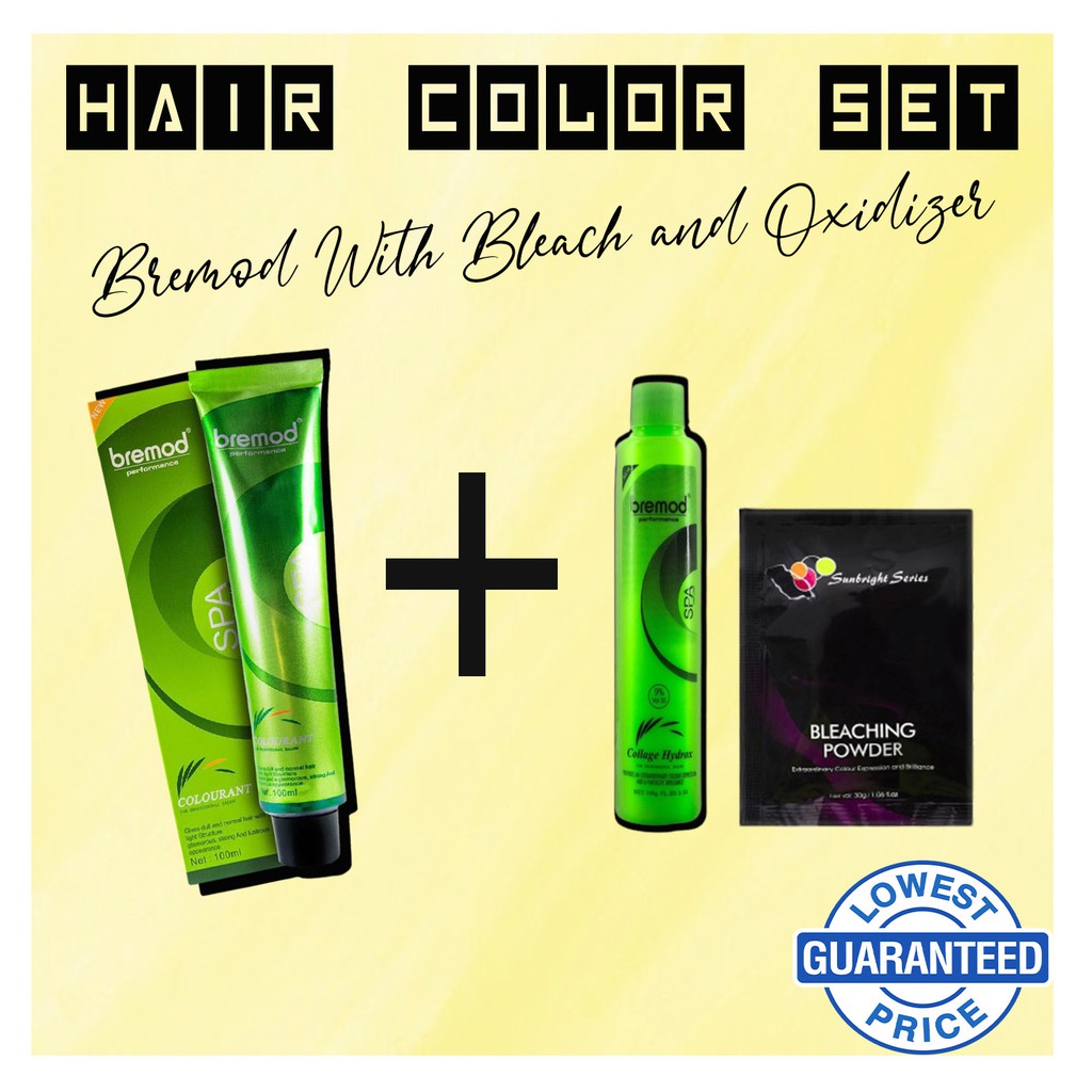 Bremod Hair Color Set no. 2 (With Oxidizer and Bleaching Powder) Shopee Philippines