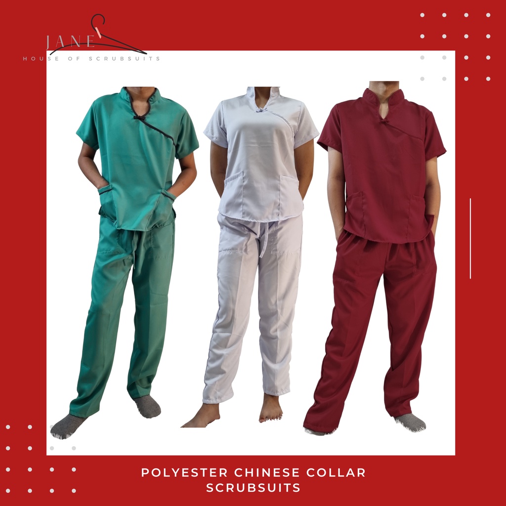 (𝙅𝙖𝙣𝙚𝙛𝙞𝙩𝙨) CHINESE COLLAR SCRUB SUIT | Shopee Philippines