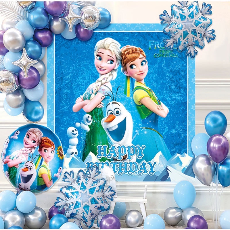 Frozen Elsa Princess Party Decoration Set Snowflakes Helium Balloons ...