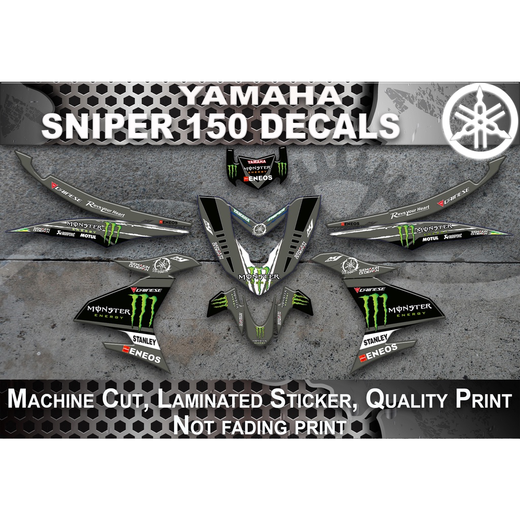 YAMAHA Sniper 150 v1 MNSTR ENERGY decals STICKER FOR MOTORCYCLE PARTS ...