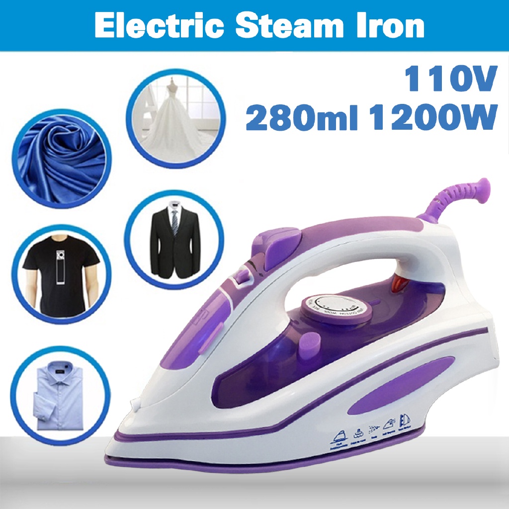 120V 1200W Electric Steam Iron Clothes Irons Travel Press Garment Small ...
