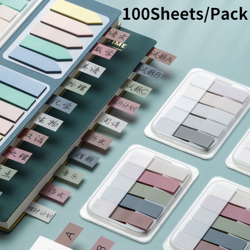 100Sheets/Pack Colorful Index Sticky Notes Creative Office School Memo ...