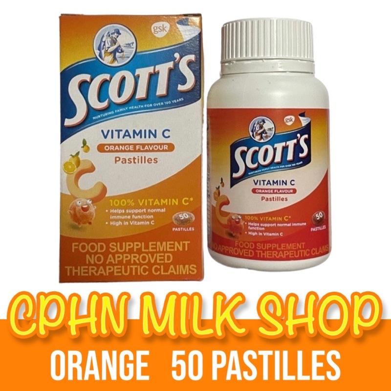 Scott's Vitamin C Pastilles Orange Vitamins for Kids 50s | Shopee ...