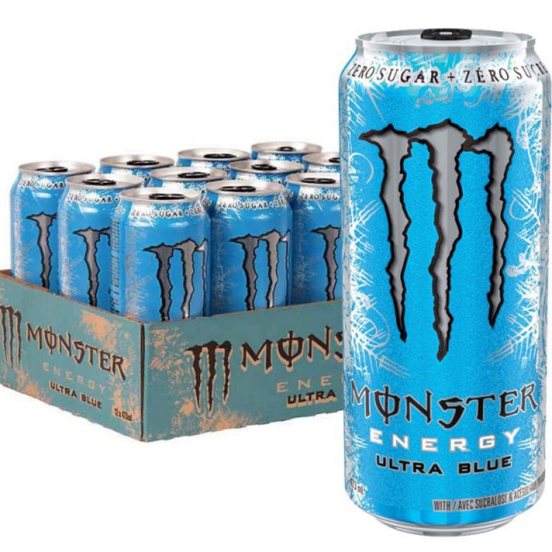 MONSTER Ultra Blue Zero Sugar Energy Drink 473ml x 12 | Shopee Philippines