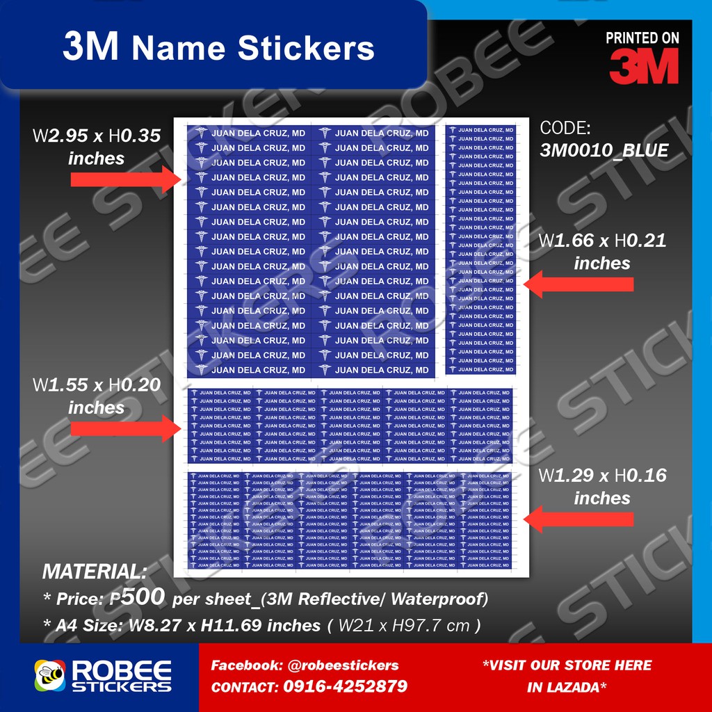Sticker Personalized Autoclave Label 3M Reflectorized | Shopee Philippines