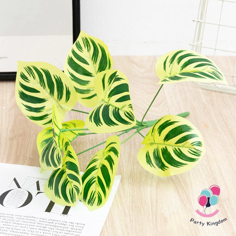 32PCS Artificial Leaves Fake Plants Green Fake Flowers Monstera Bouquet
