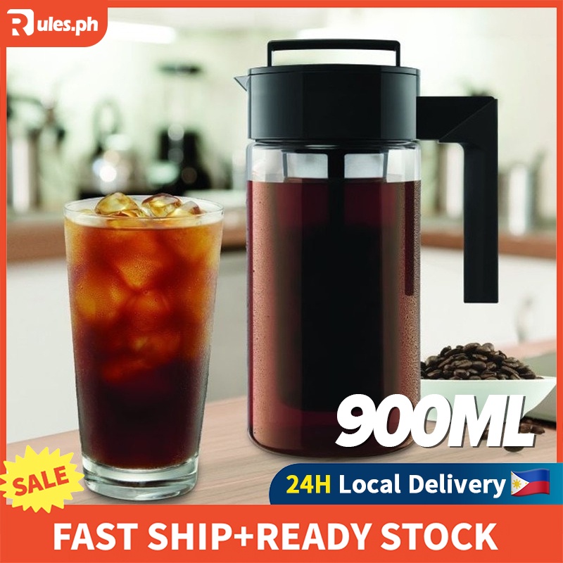 Rules 900ML Cold Brew Iced Coffee Maker Airtight Seal Silicone Handle ...