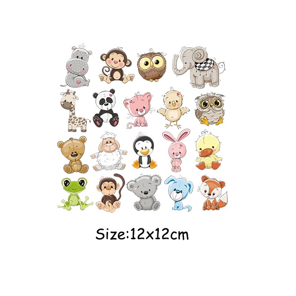 Childlren Baby Shirt Iron On Patches For Clothes Heat Transfer Animal ...