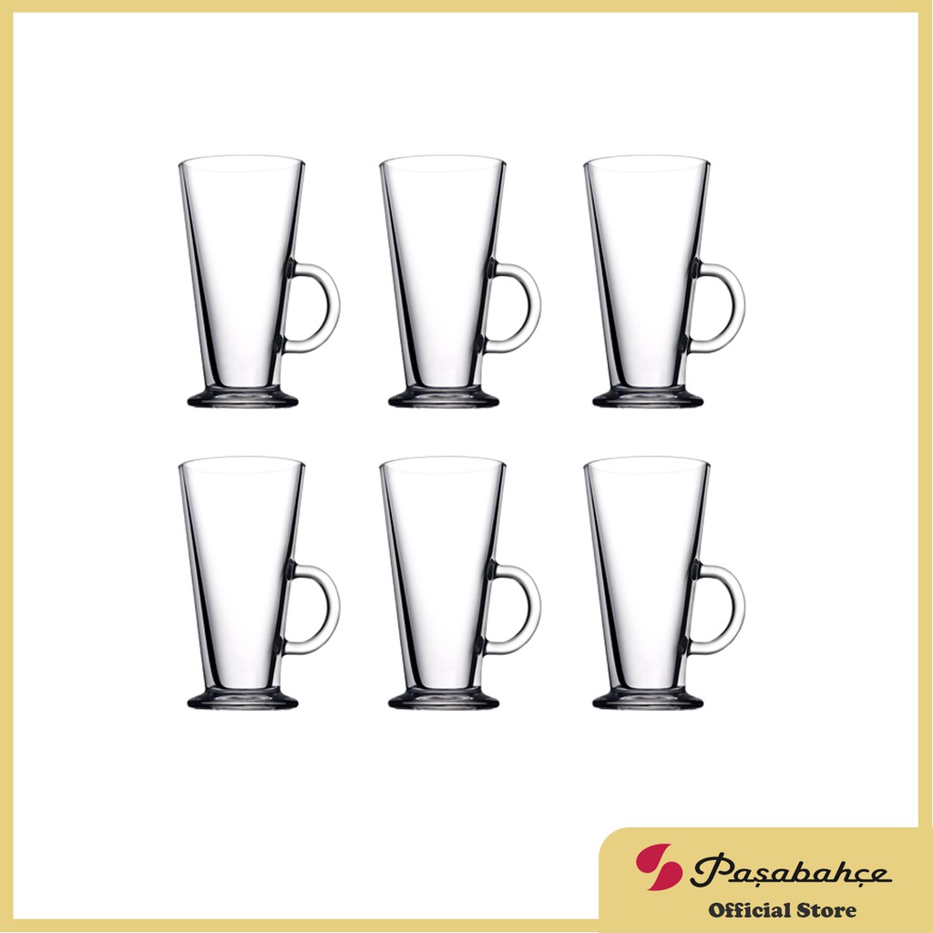 Pasabahce Columbian Coffee Glass Mug 275cc 9 1/4oz, Set of 6 (55861SL ...