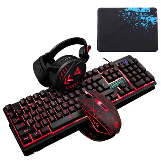 Redragon S107 Gaming Keyboard and Mouse Combo Large Mouse Pad Mechanical  Feel RGB Backlit 3200 DPI Mouse for Windows PC (Keyboard Mouse Mousepad Set)