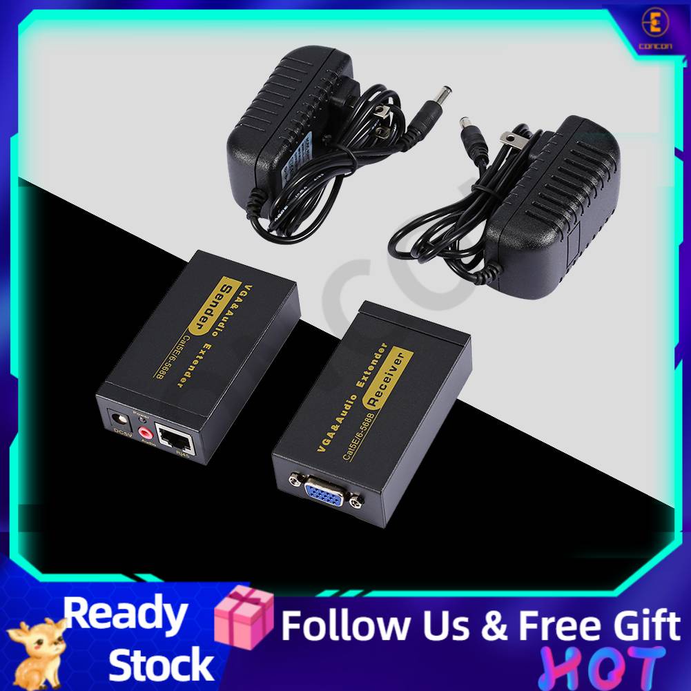 [READY STOCK] Video Audio Extender Extension Over RJ45 CAT5e/6 US Plug ...